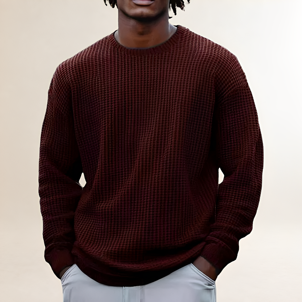 Herren Sweatshirt Rundhals langarm Texturiertes Design