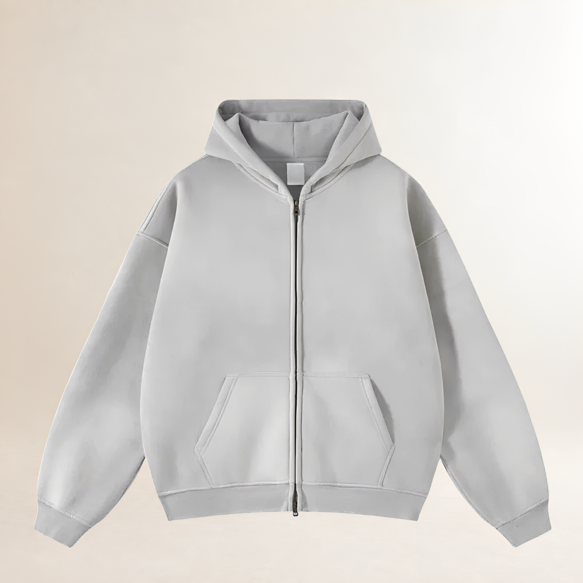 Herren Zip-Hoodie Oversized Schnitt Kapuzenpullover mit Fronttaschen