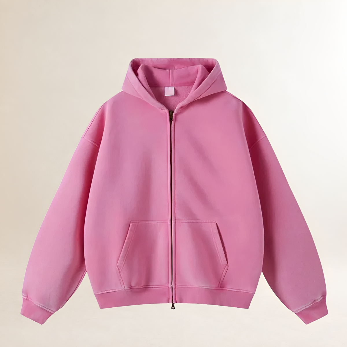 Herren Zip-Hoodie Oversized Schnitt Kapuzenpullover mit Fronttaschen