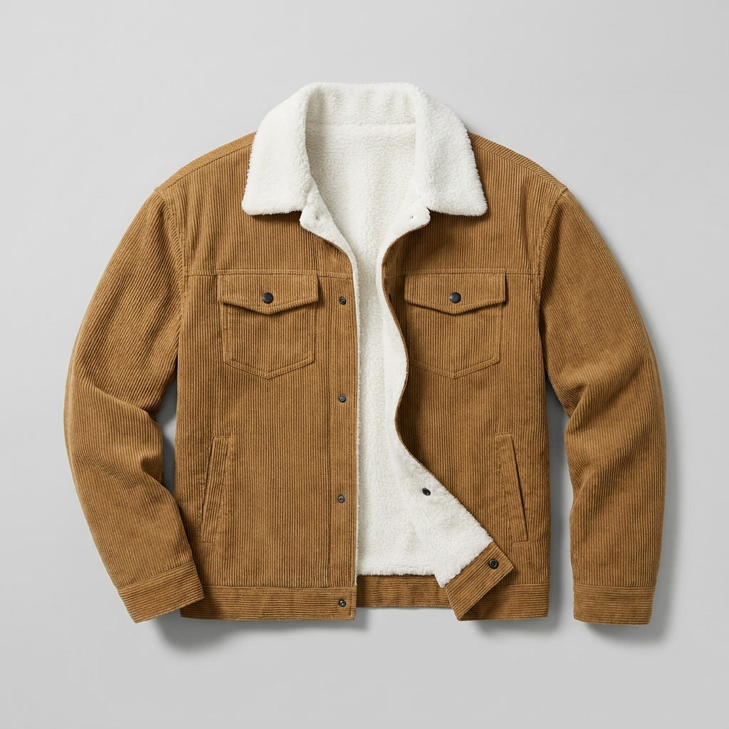 Herrenjacke - Knopfverschluss, klassische Passform, Reverskragen, Seitentaschen