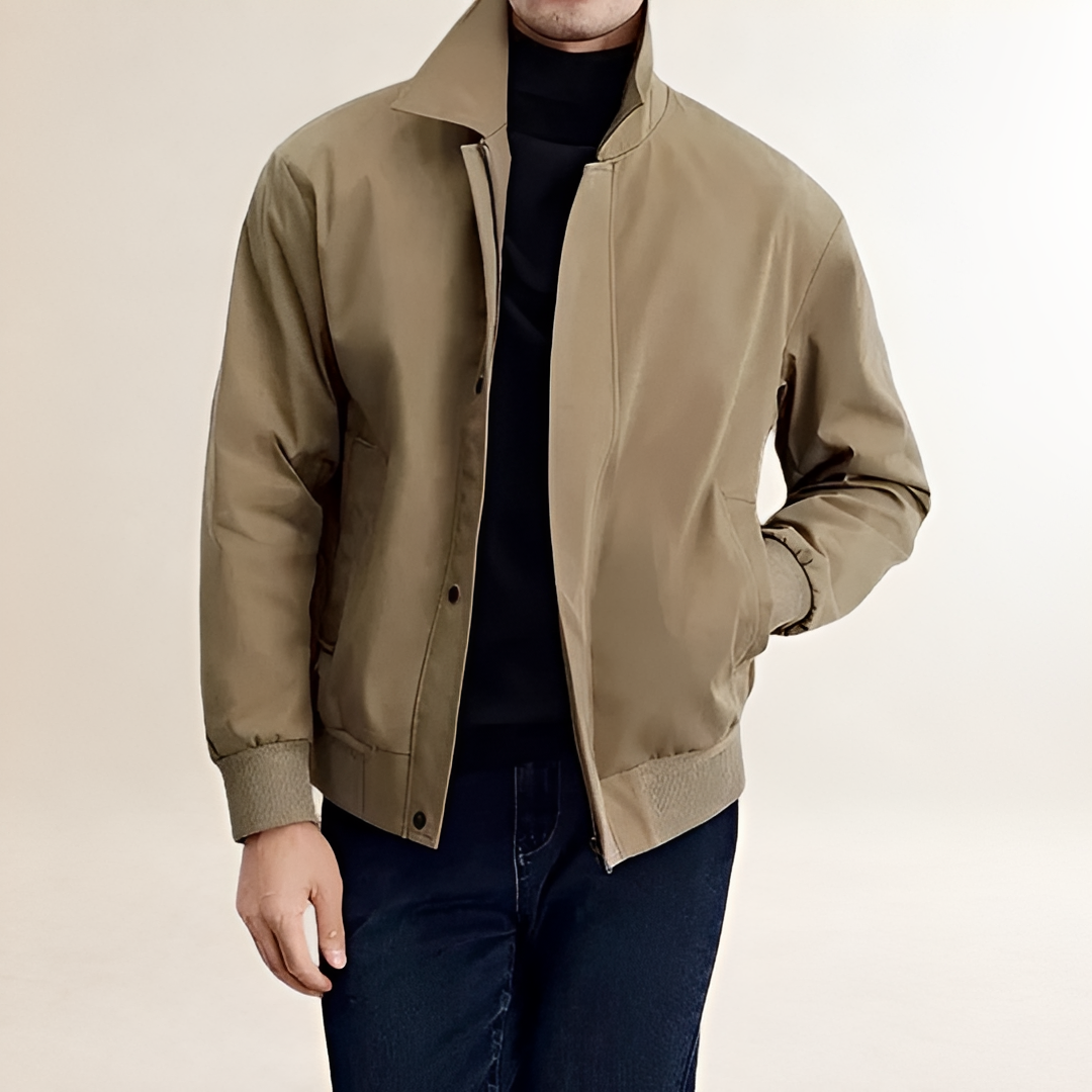 Männer Bomberjacke mit Druckknopfverschluss und klassischem Kragen - Relaxed Fit