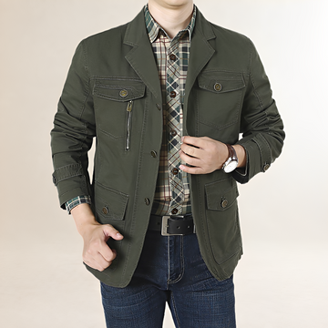 Männer Casual Blazer mit Mehreren Taschen und Knopfverschluss - Regular Fit