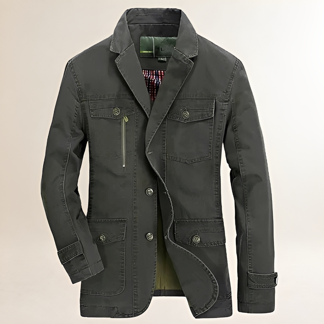 Männer Casual Blazer mit Mehreren Taschen und Knopfverschluss - Regular Fit