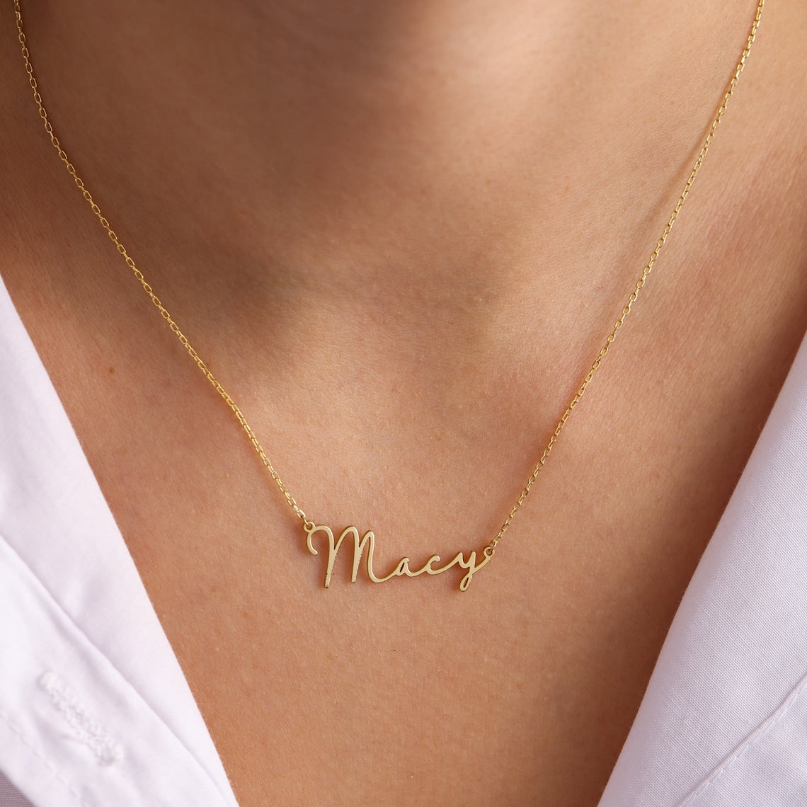 Mattes Buchstaben-Halsband - Signatur-Halskette