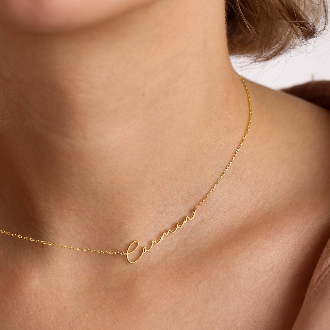 Mattes Buchstaben-Halsband - Signatur-Halskette