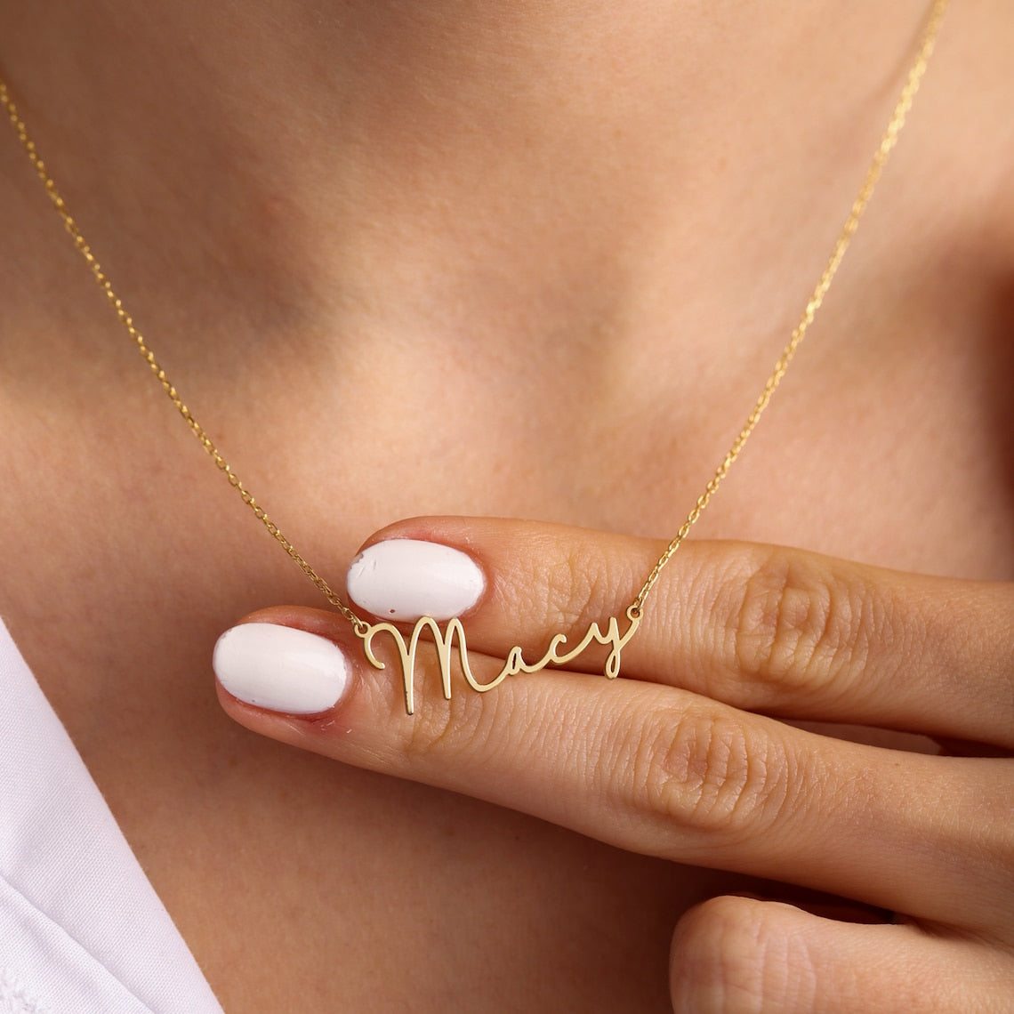 Mattes Buchstaben-Halsband - Signatur-Halskette