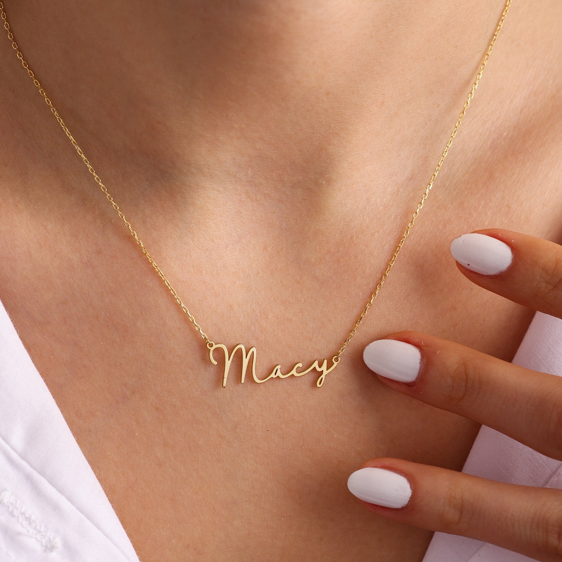 Mattes Buchstaben-Halsband - Signatur-Halskette
