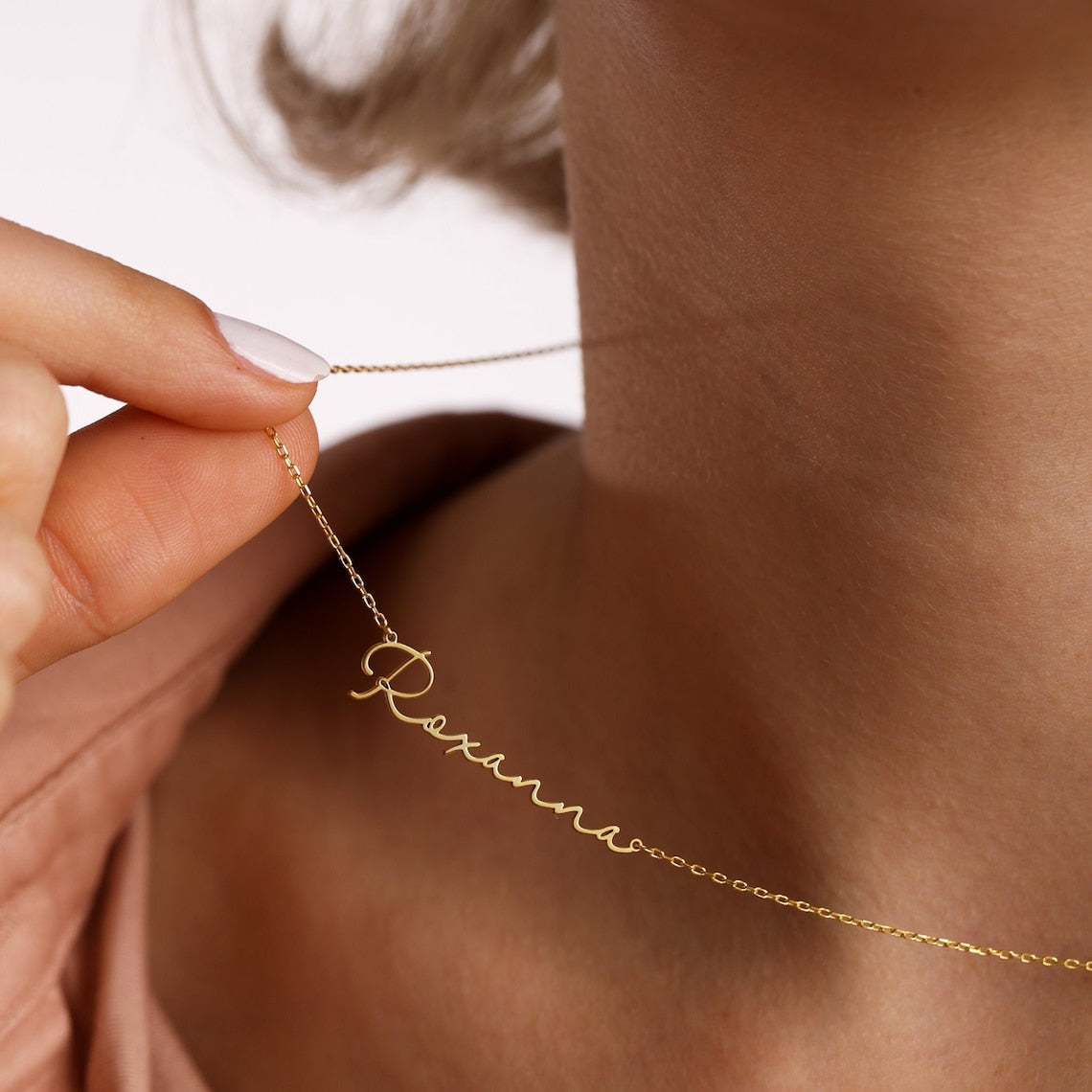 Mattes Buchstaben-Halsband - Signatur-Halskette