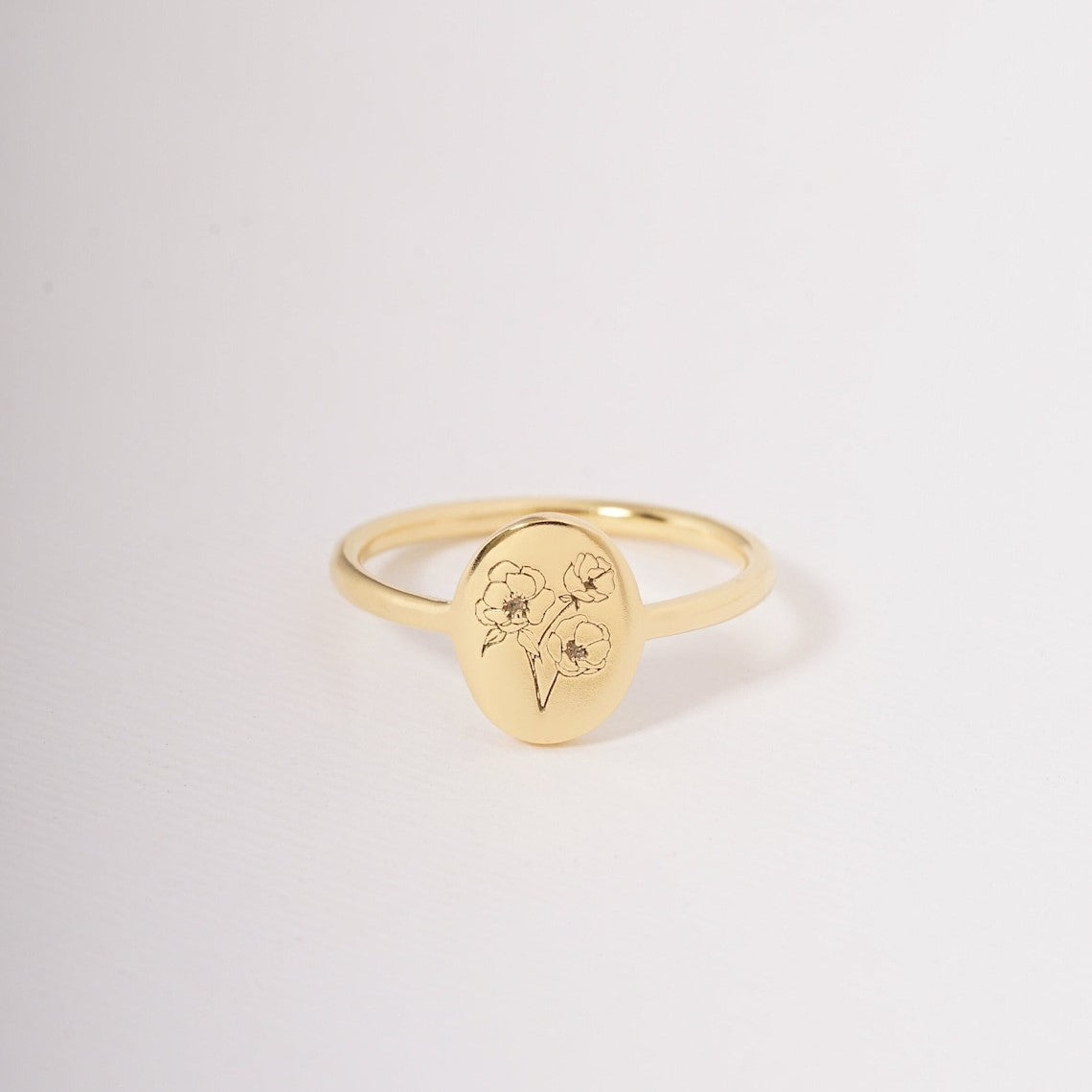 Blumen-Geburtsring - Zarter personalisierter Ring