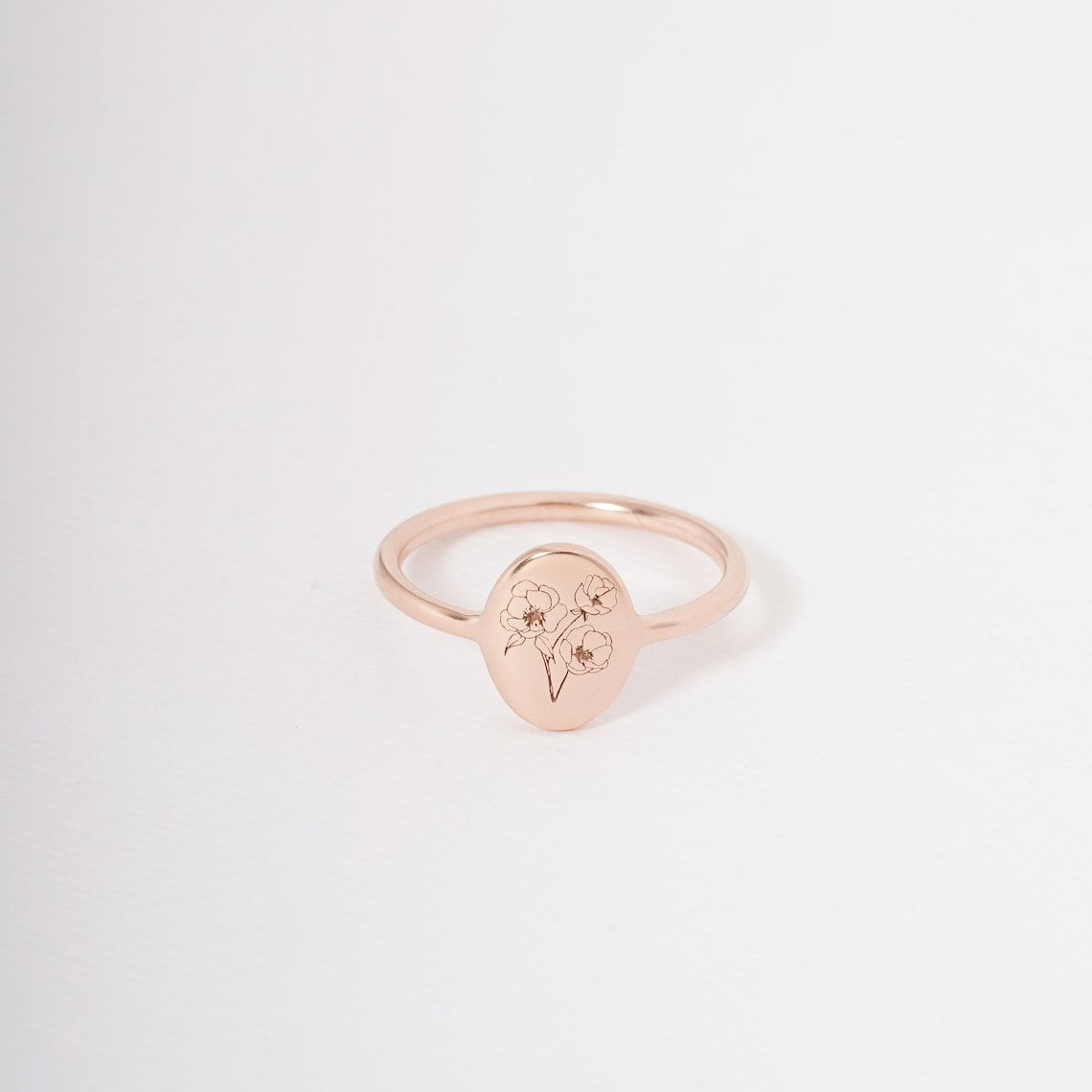 Blumen-Geburtsring - Zarter personalisierter Ring
