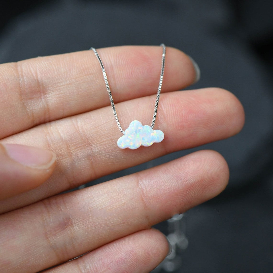 Wolkenopal-Halskette - Halskette mit Wolkenanhänger