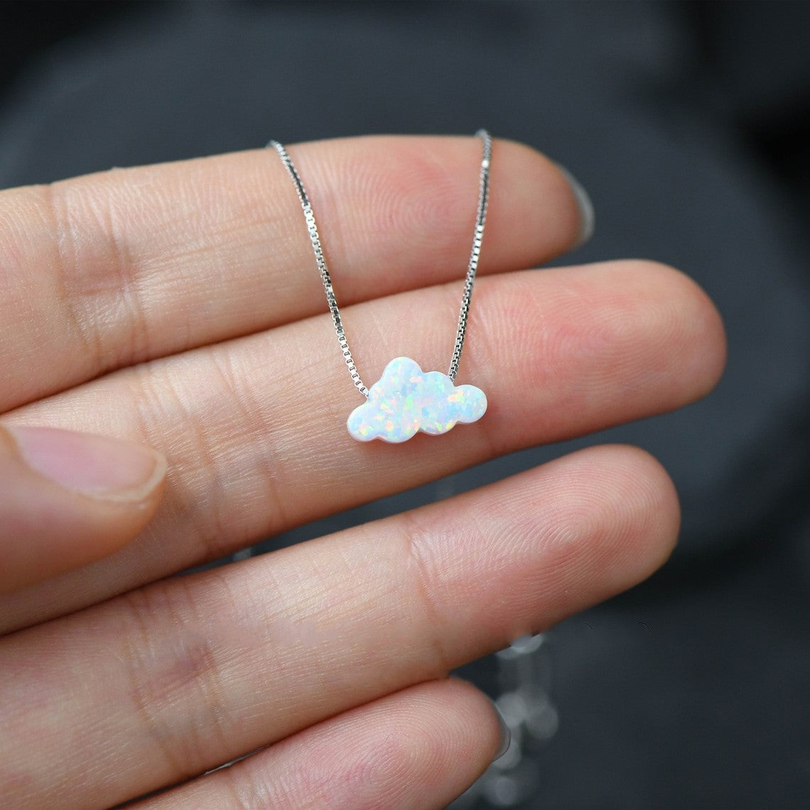 Wolkenopal-Halskette - Halskette mit Wolkenanhänger