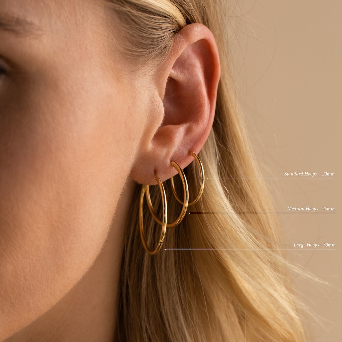 Leichte Ringe - Ohrringe aus Gold und Silber (Set von 4)
