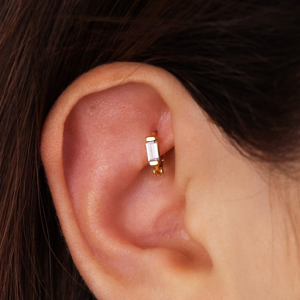 Diamantohrringe - Baguette-Cartilage-Ohrringe