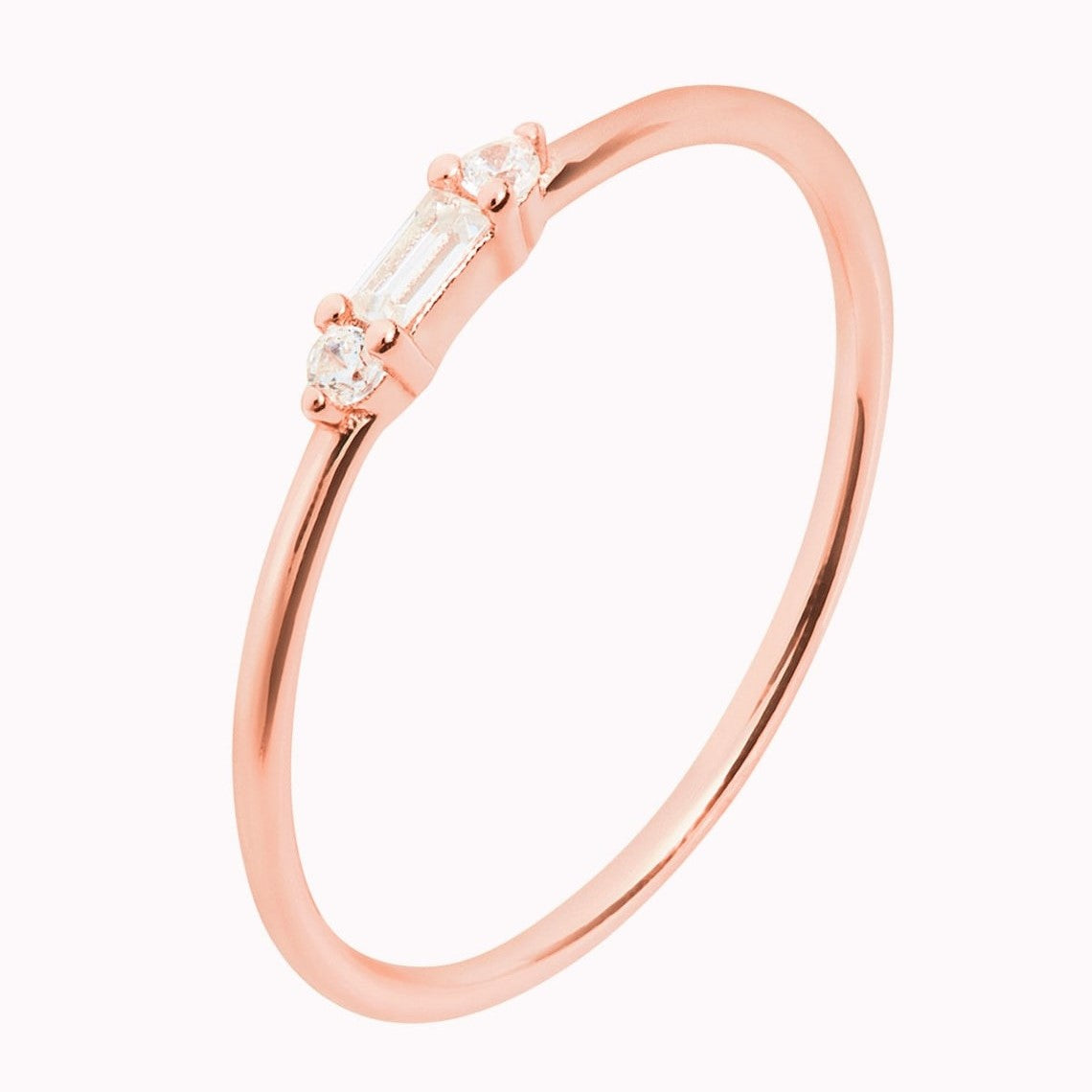Kleines Baguette - Zierlicher CZ-Ring