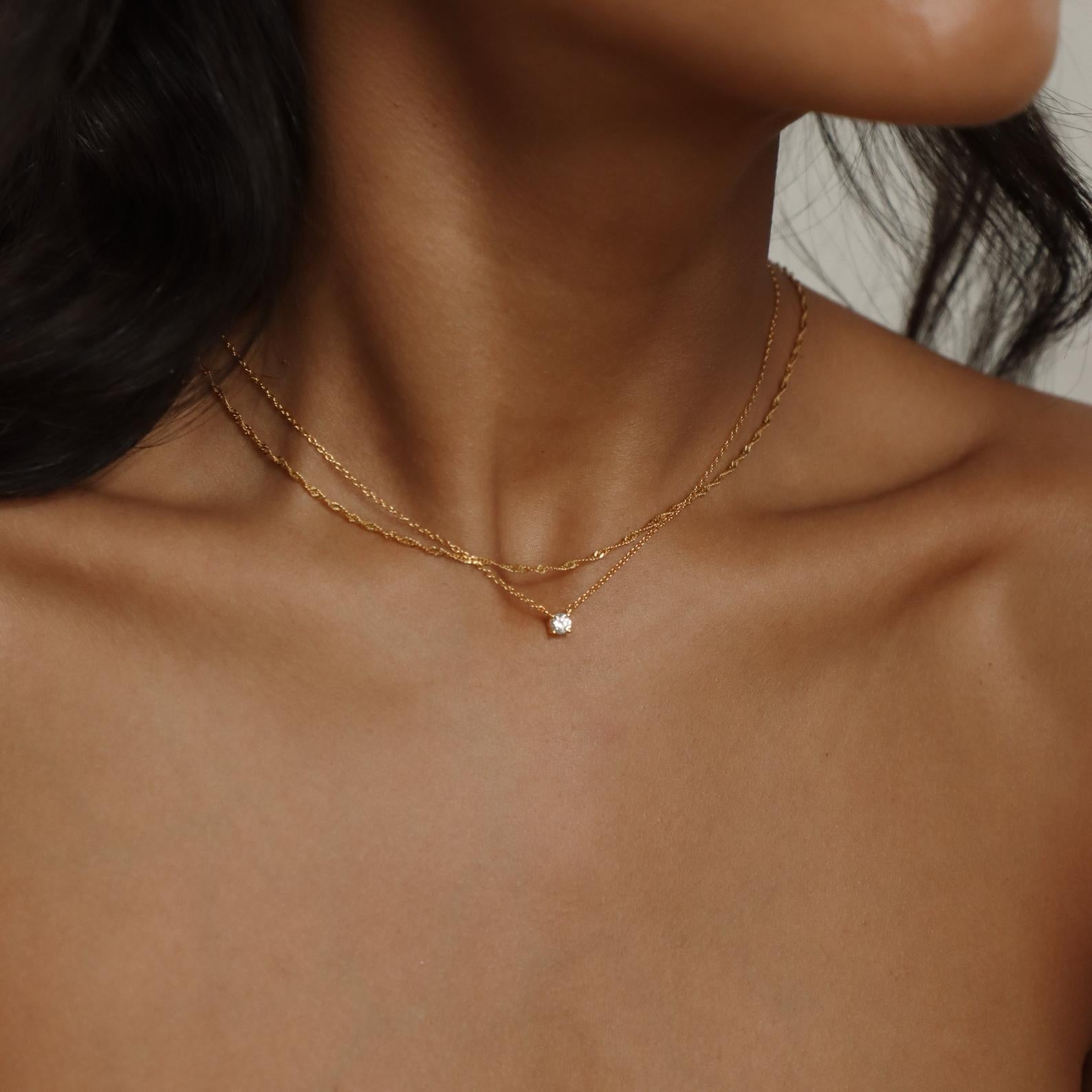 Zartes Diamanten-Halsband - Halsband mit Steinverzierungen