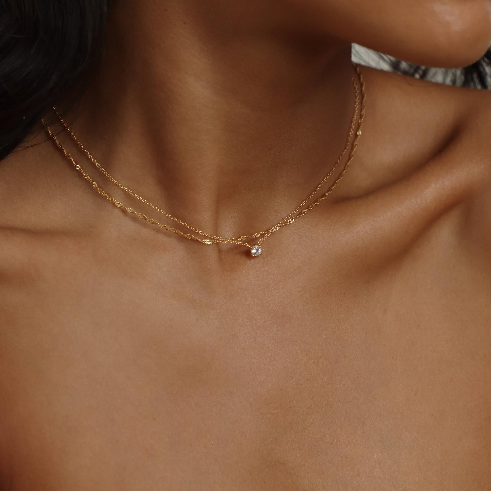 Zartes Diamanten-Halsband - Halsband mit Steinverzierungen