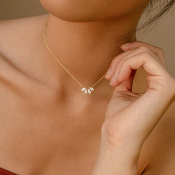 Diamant-Marquise-Halskette - Marquise-Steineinlage
