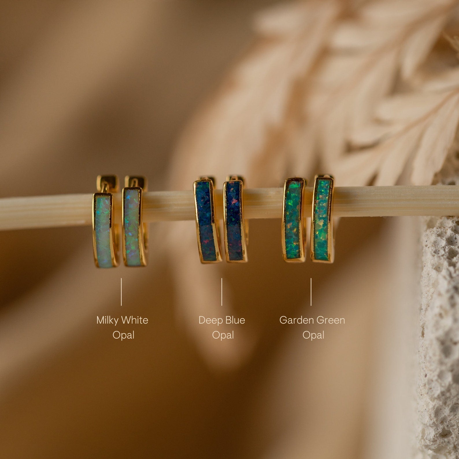 Opal-Intarsienringe - Opal-Ohrringe