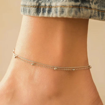 Silberne Fußkette im Stil 2