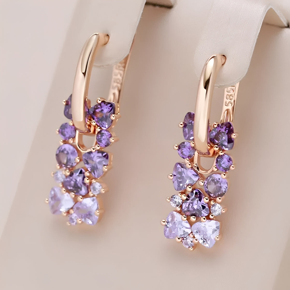 Joshi – Elegante lila Ohrringe