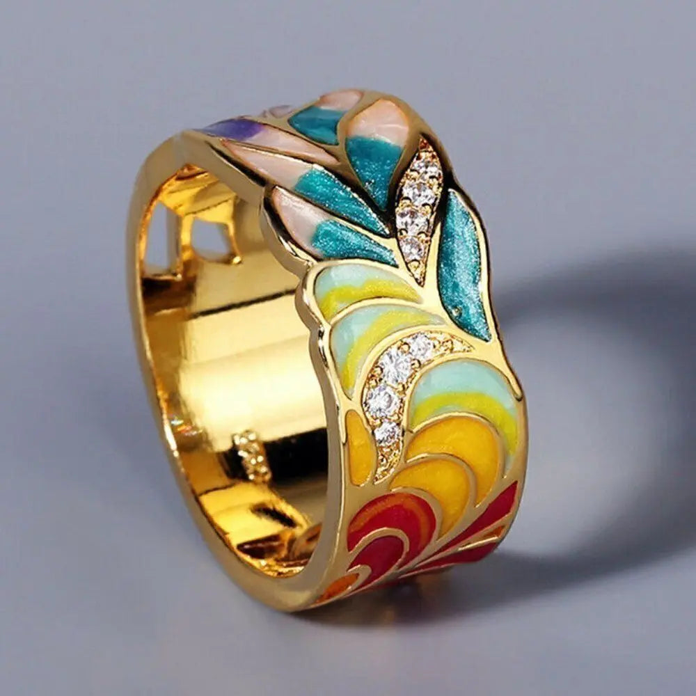 Isolde – Ring mit handgemalten Blumen