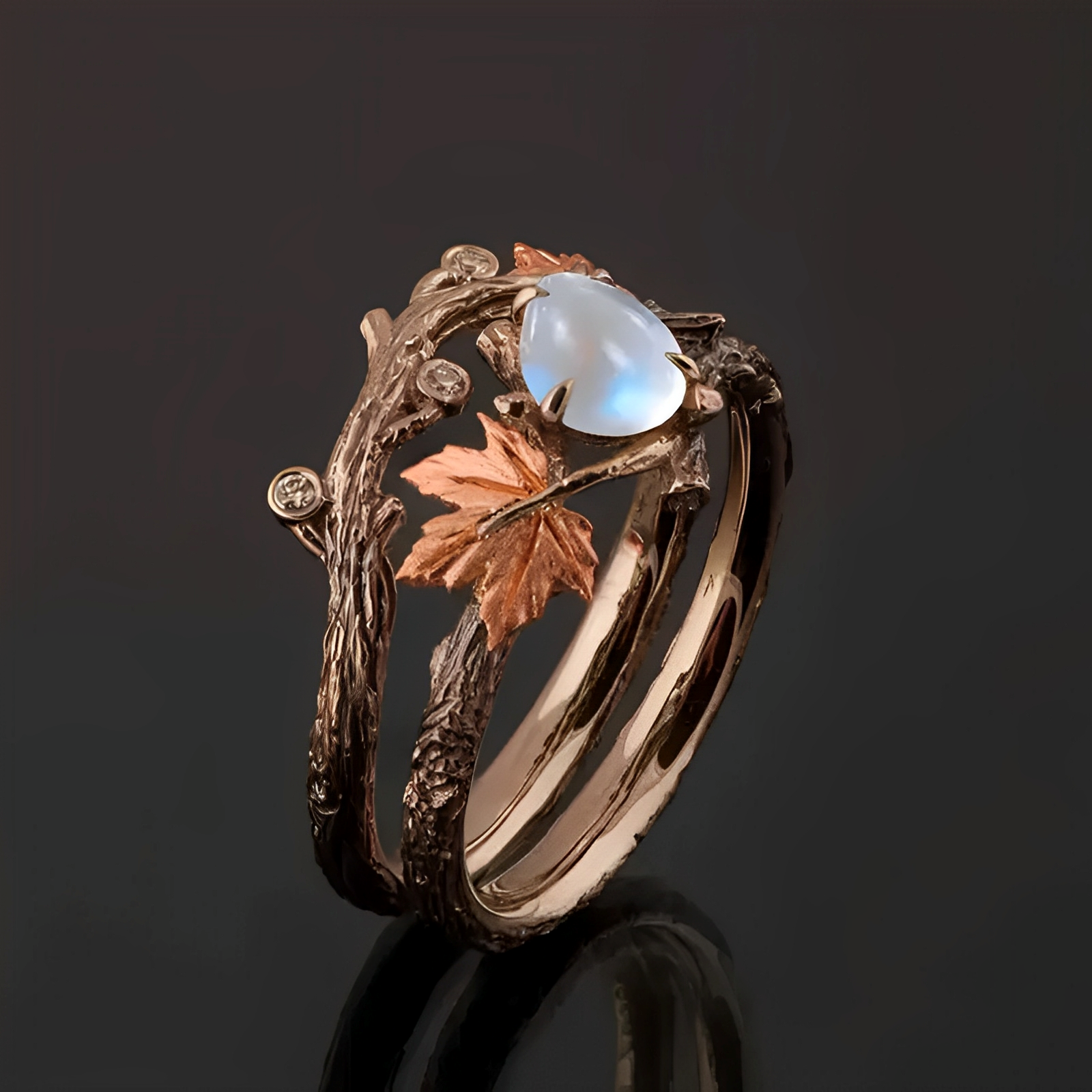 Celestia – Mondsteinring mit natürlichem Charme