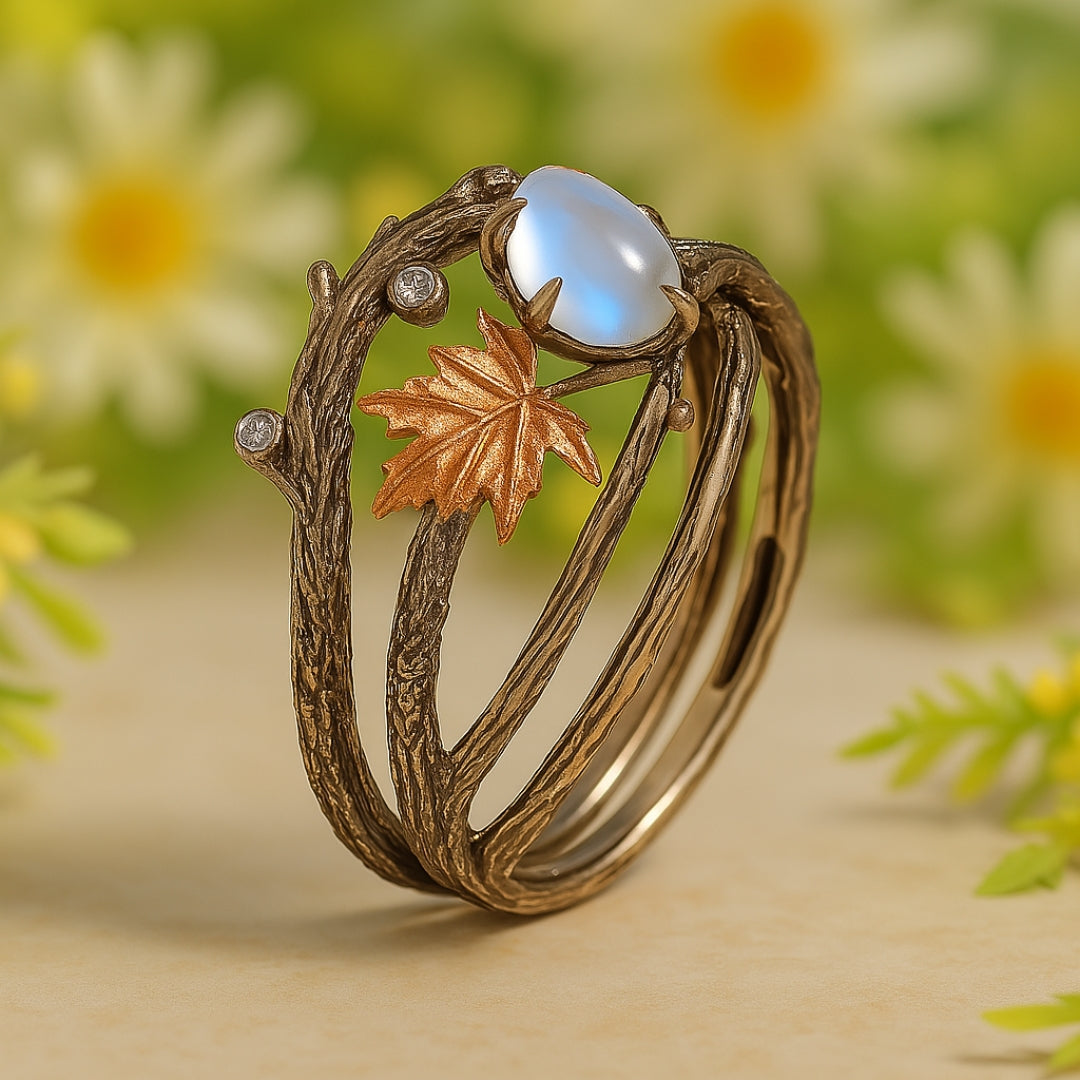Celestia – Mondsteinring mit natürlichem Charme