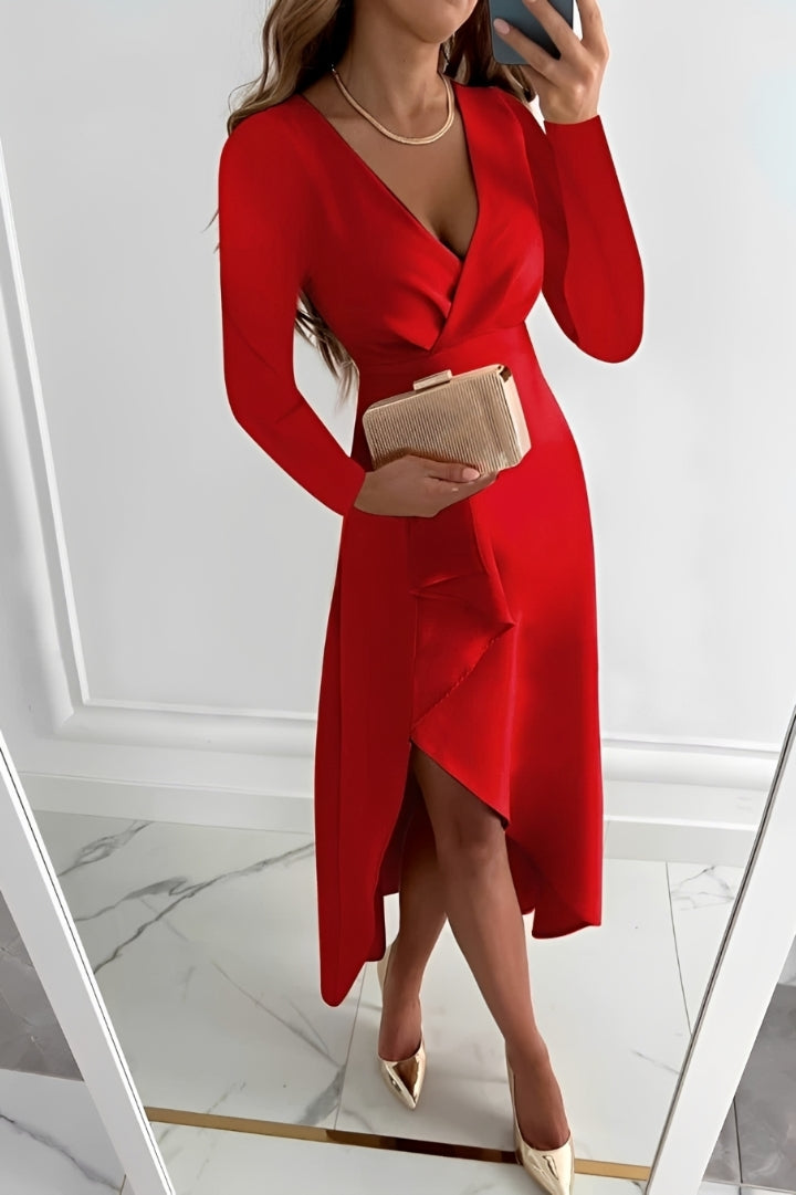 Gracie - Stilvolles Midikleid mit langen Ärmeln