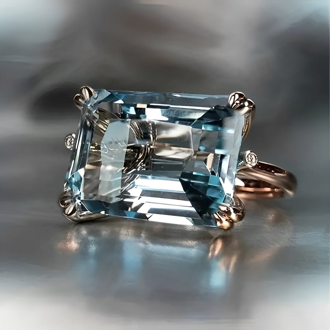 Yvaine – Vintage Ring mit blauem Zirkonia
