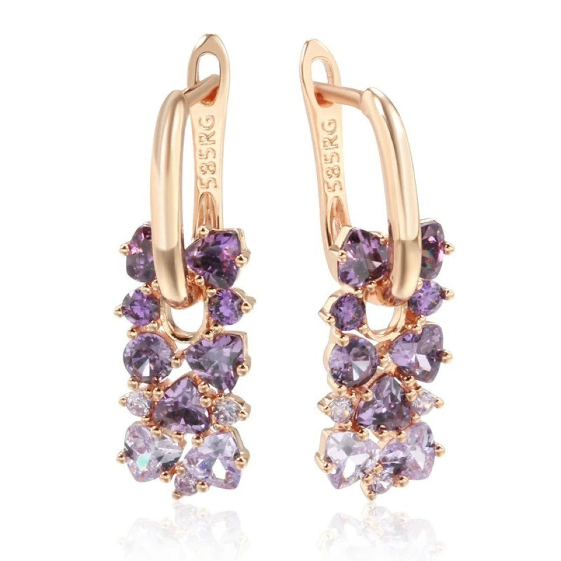 Joshi – Elegante lila Ohrringe