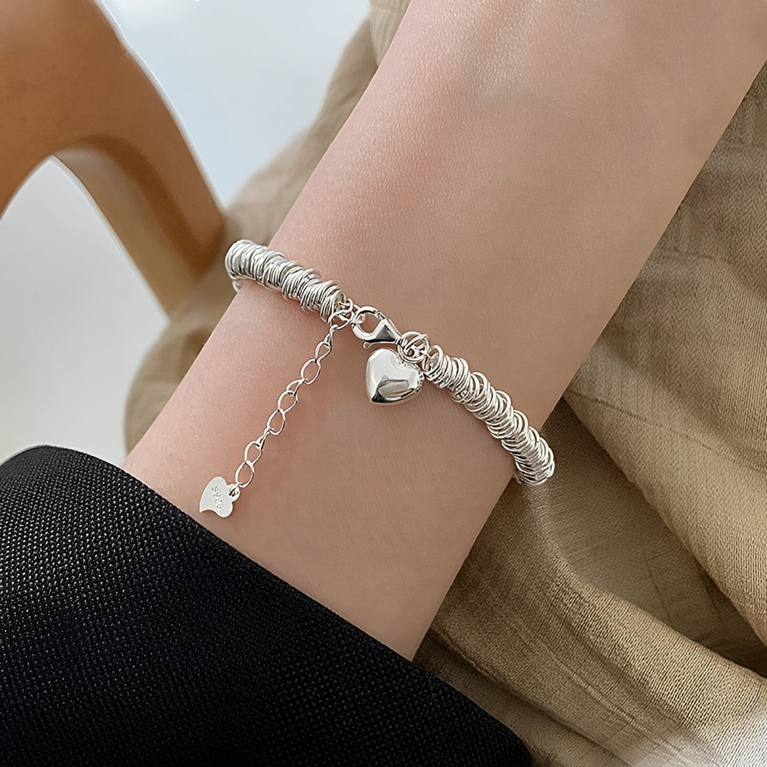 Marie – Elegantes Silberarmband mit Herz