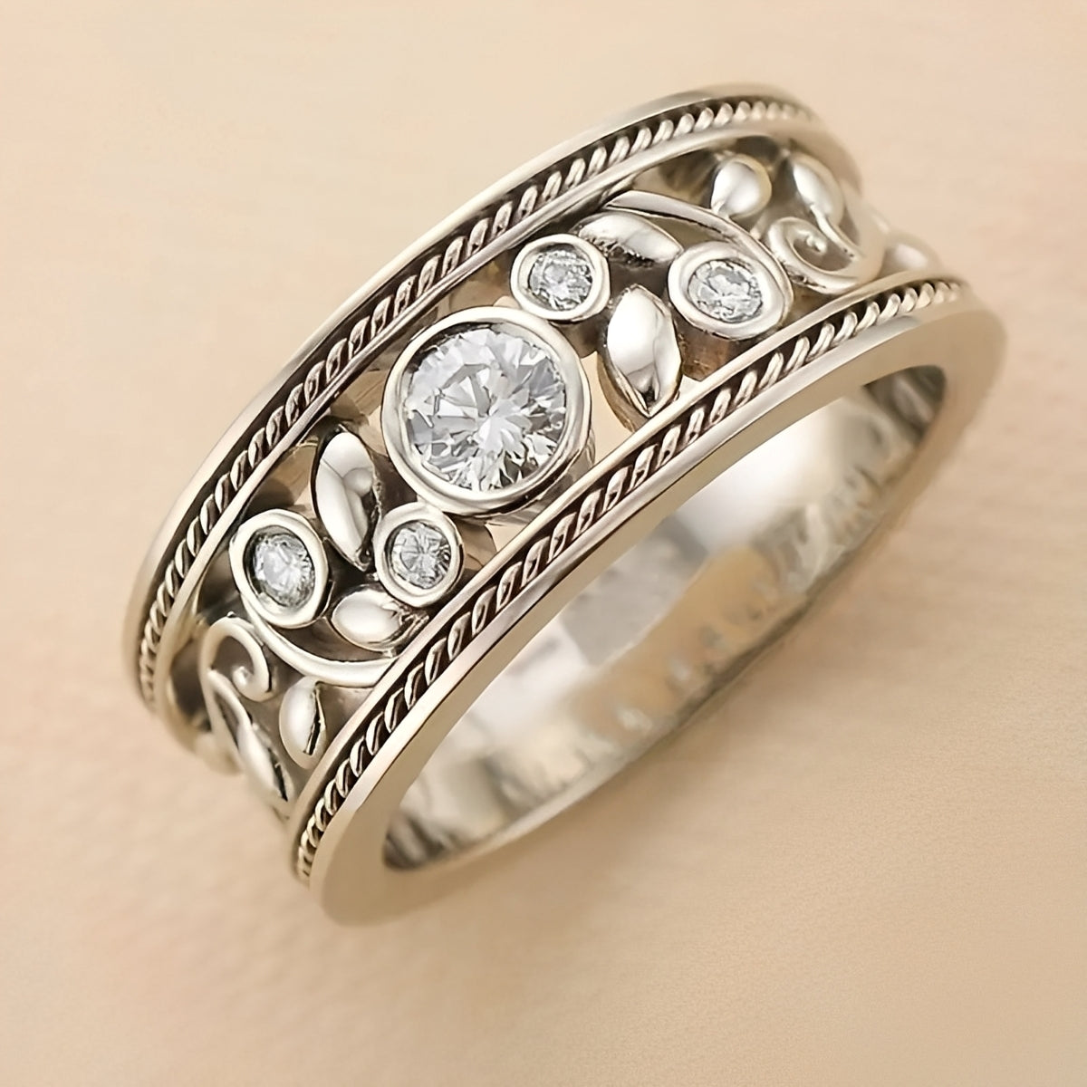 Nina – Vintage Silberring mit Zirkonia