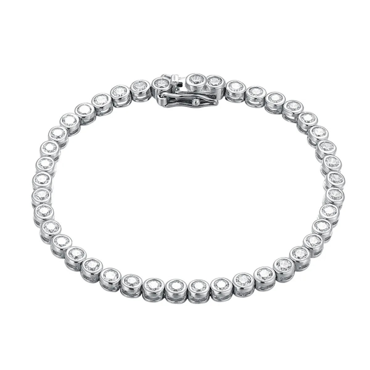 Elise – Silberne Blasenarmband mit Diamanten