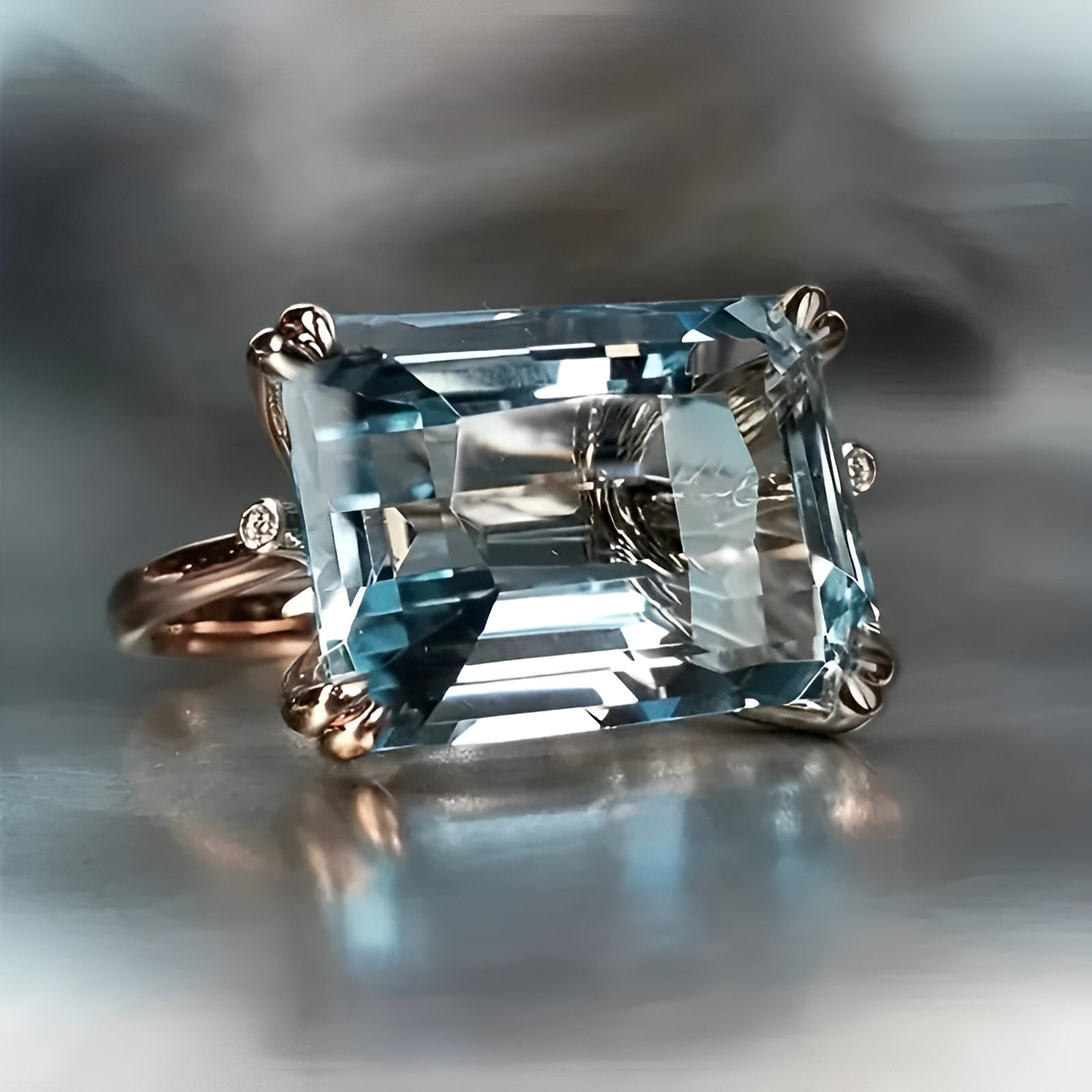 Yvaine – Vintage Ring mit blauem Zirkonia