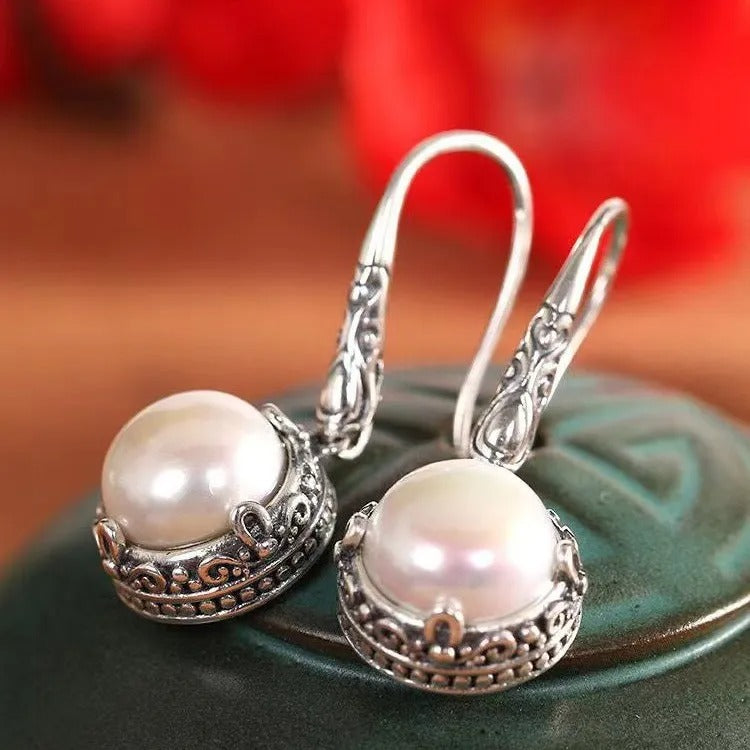 Rosalie – Ohrringe aus Silber und Perlen