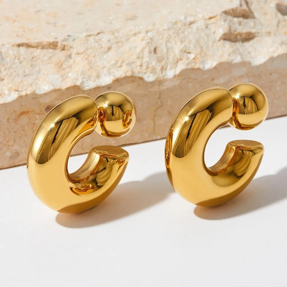 Ayla – Dicke Creolen in Gold