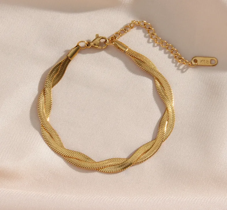 Alina – Elegantes, verflochtenes Halsketten- und Armbandset