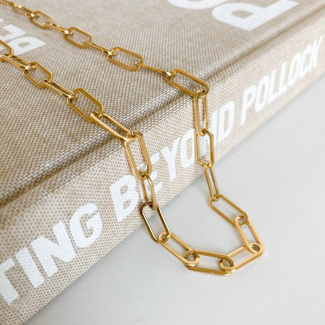 Lena – Paperclip-Halskette aus 18K Gold