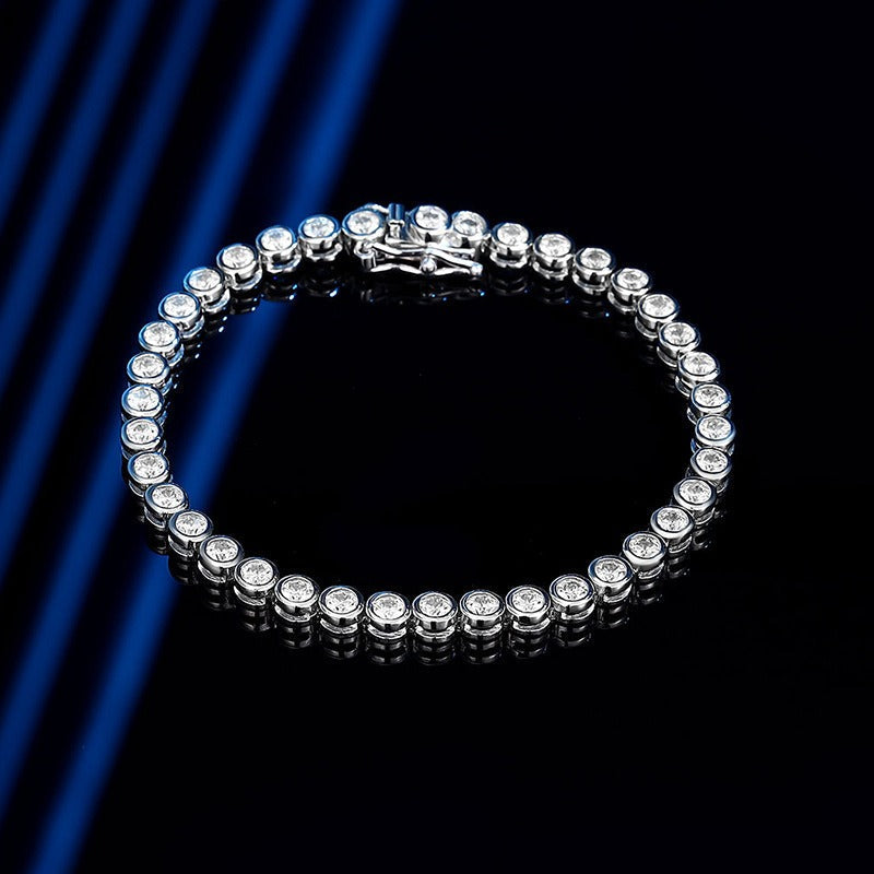 Elise – Silberne Blasenarmband mit Diamanten