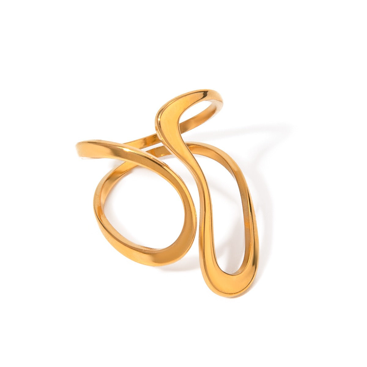 Dori – Offener unregelmäßiger goldener Spiralring