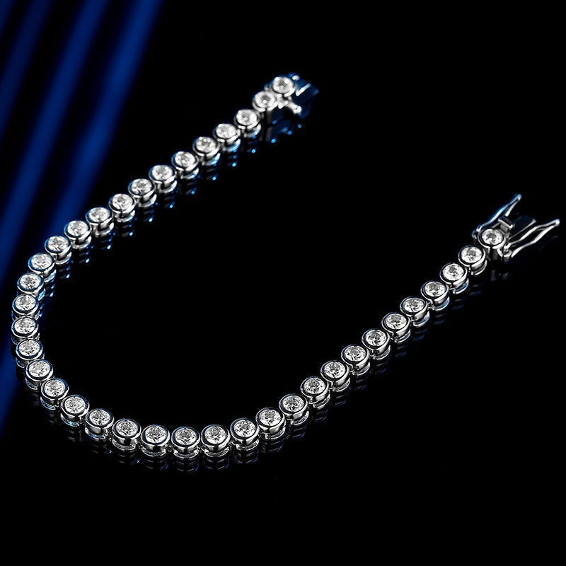 Elise – Silberne Blasenarmband mit Diamanten