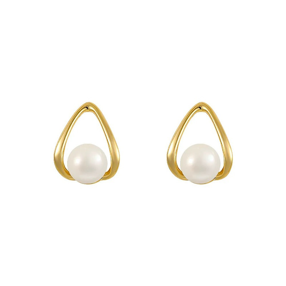 Geah – Hohle goldene Perlenohrringe
