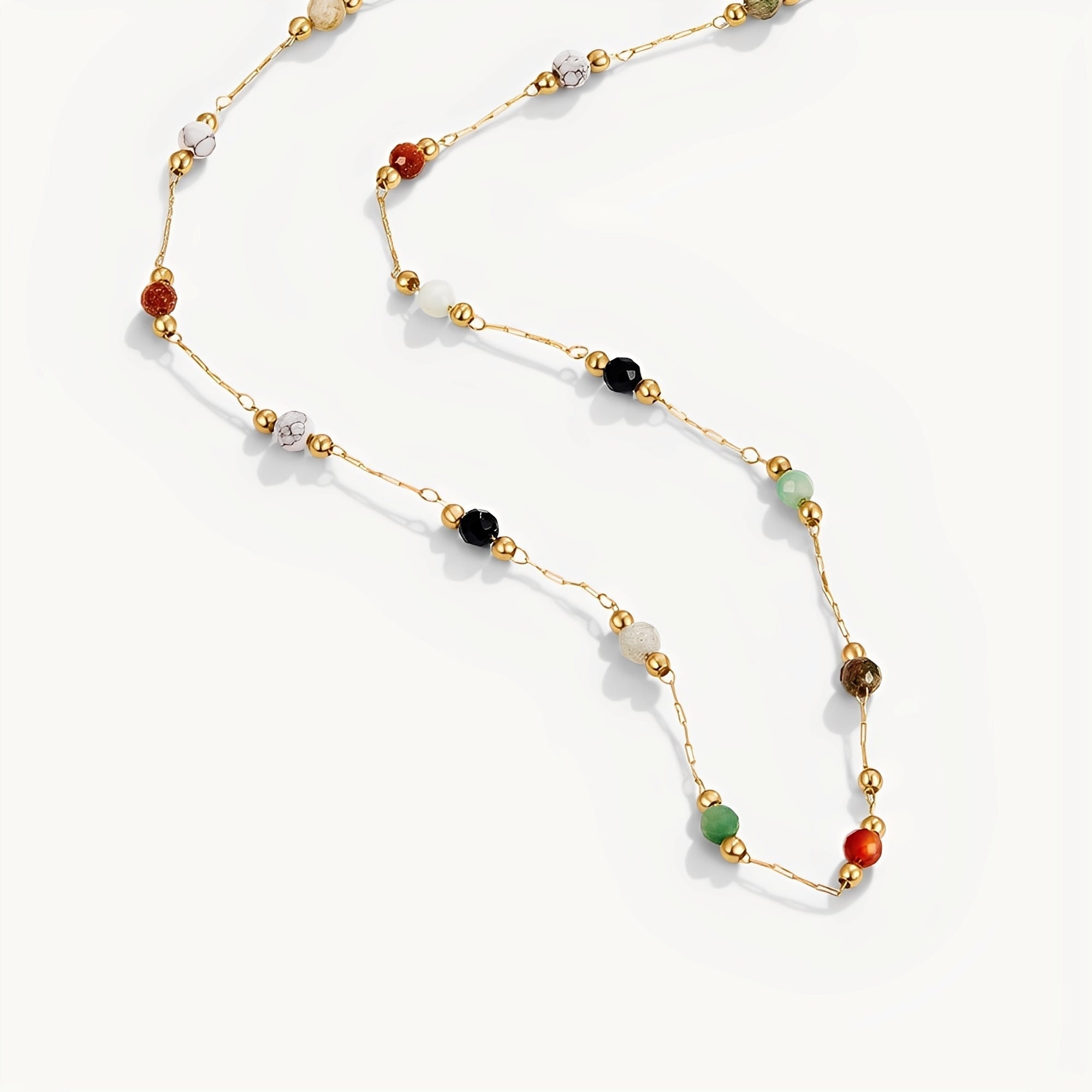 Malou – Bunte Gliederhalskette mit Perlen