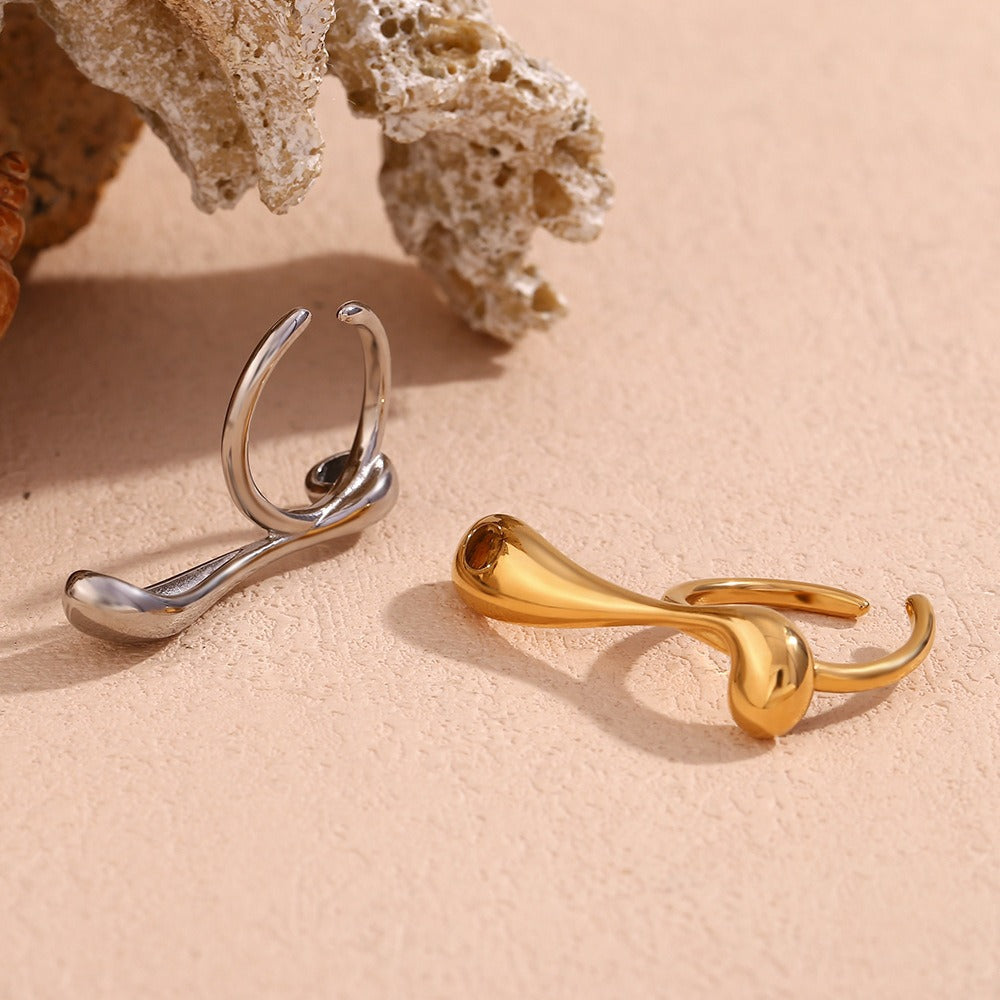 Holly – Offener Ring mit unregelmäßigem Wassertropfen