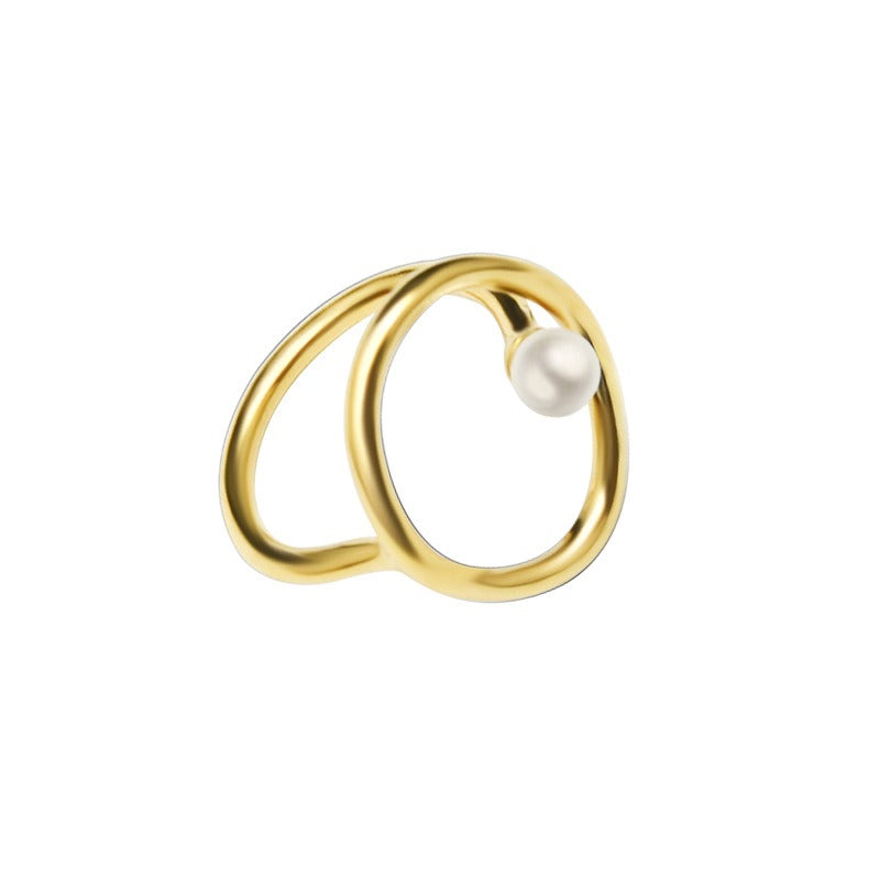 Rana – Goldring mit ovaler Süßwasserperle