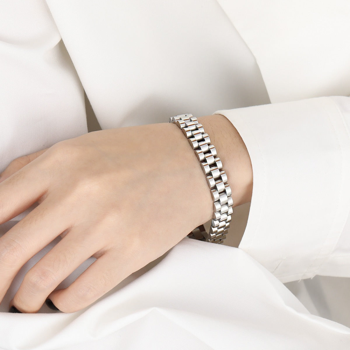Bianca – Cubanische Kettenarmband im Uhrenstil