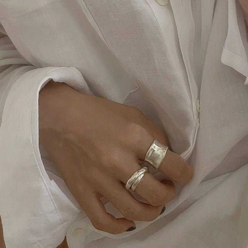 Louna – unregelmäßige goldene und silberne Boho-Ringe