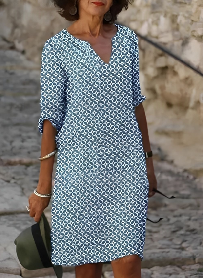 Kristina - Stylisches Midikleid mit halblangen Ärmeln für Damen