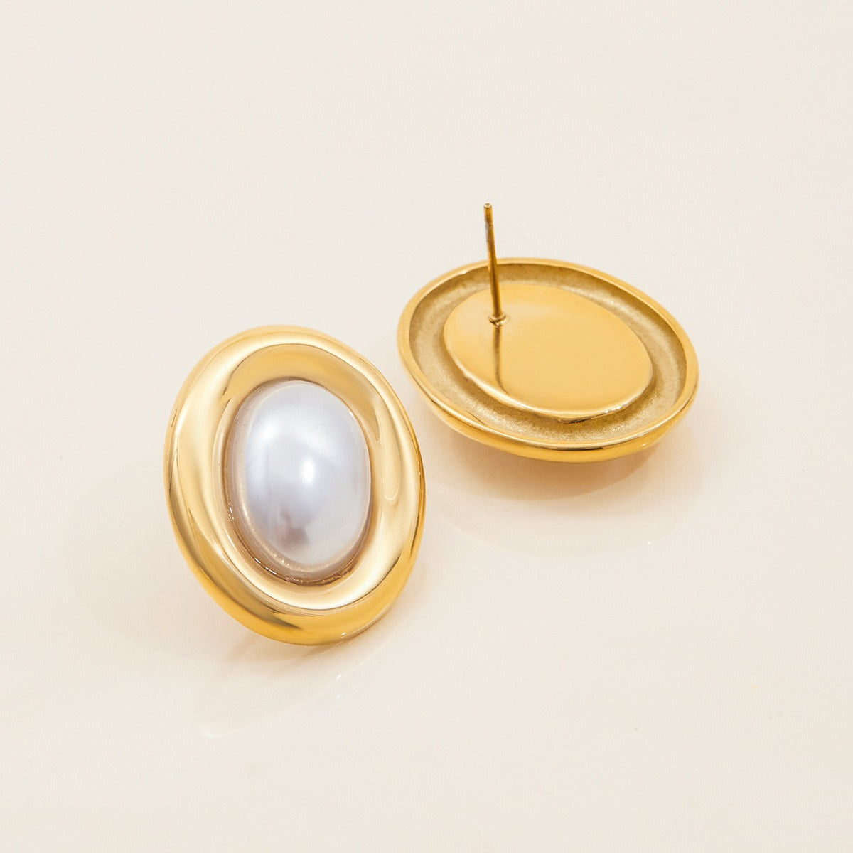 Colette – Vintage-Perlenohrringe aus Edelstahl